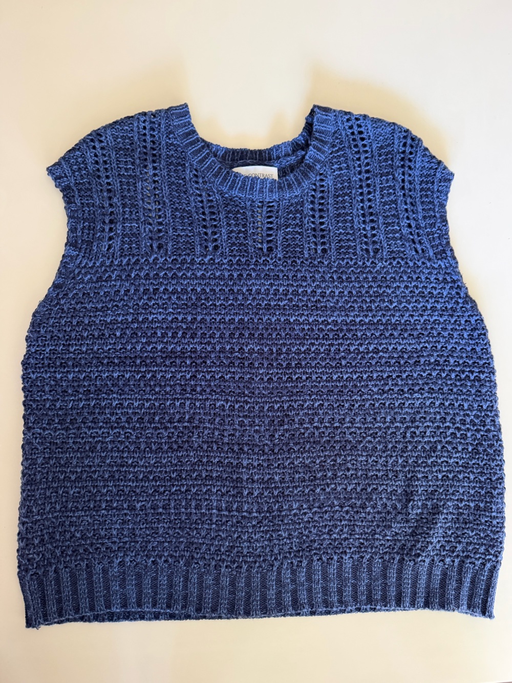 Blue Evereve Textured Knit Sleeveless Sweater - Size M